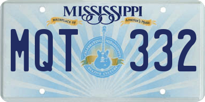 MS license plate MQT332