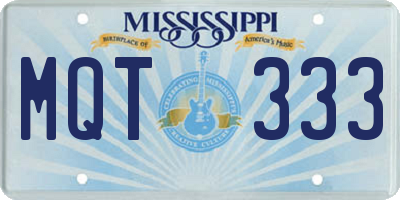 MS license plate MQT333