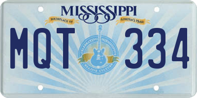 MS license plate MQT334