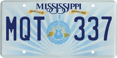 MS license plate MQT337