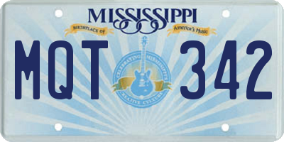 MS license plate MQT342