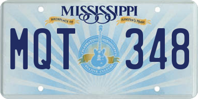 MS license plate MQT348