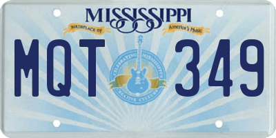MS license plate MQT349