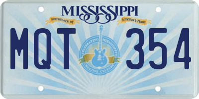 MS license plate MQT354
