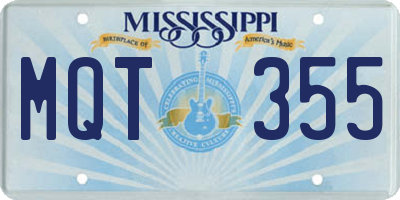 MS license plate MQT355
