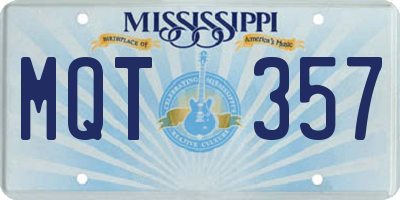 MS license plate MQT357