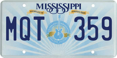 MS license plate MQT359