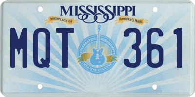 MS license plate MQT361
