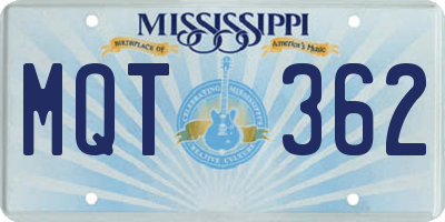 MS license plate MQT362