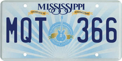 MS license plate MQT366