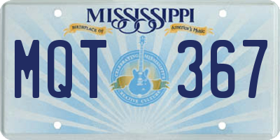 MS license plate MQT367