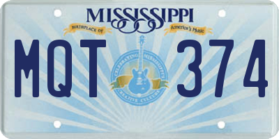 MS license plate MQT374