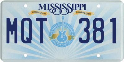 MS license plate MQT381