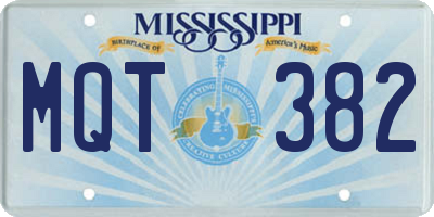 MS license plate MQT382