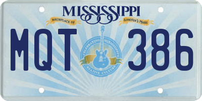 MS license plate MQT386