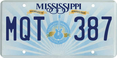 MS license plate MQT387