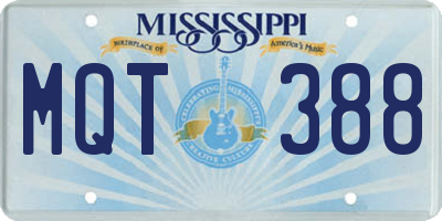 MS license plate MQT388
