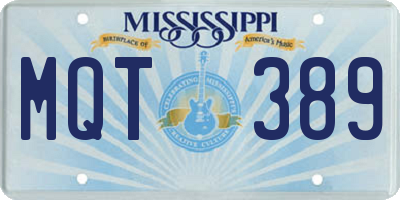 MS license plate MQT389