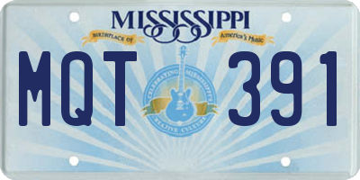MS license plate MQT391