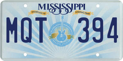 MS license plate MQT394