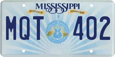 MS license plate MQT402