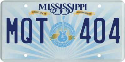 MS license plate MQT404