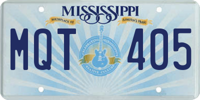 MS license plate MQT405