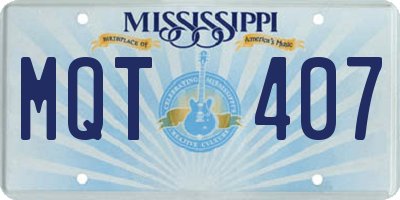 MS license plate MQT407