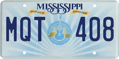 MS license plate MQT408