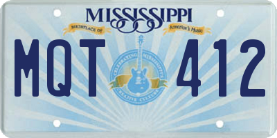 MS license plate MQT412