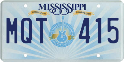 MS license plate MQT415