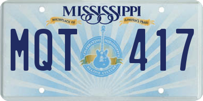 MS license plate MQT417