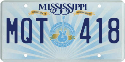 MS license plate MQT418
