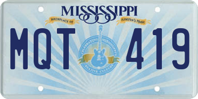 MS license plate MQT419