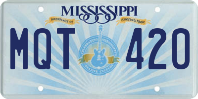 MS license plate MQT420