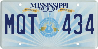 MS license plate MQT434