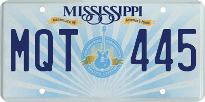 MS license plate MQT445