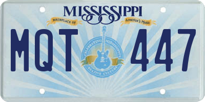 MS license plate MQT447