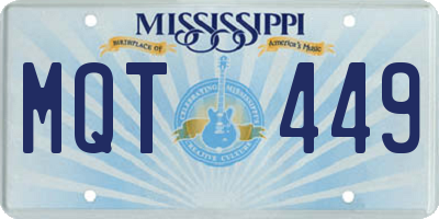 MS license plate MQT449