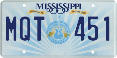 MS license plate MQT451