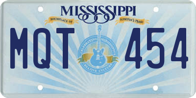 MS license plate MQT454