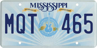MS license plate MQT465