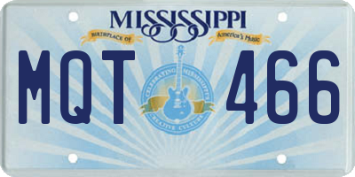 MS license plate MQT466