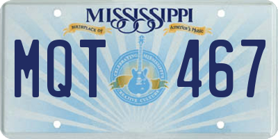 MS license plate MQT467