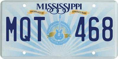 MS license plate MQT468