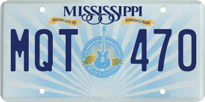 MS license plate MQT470