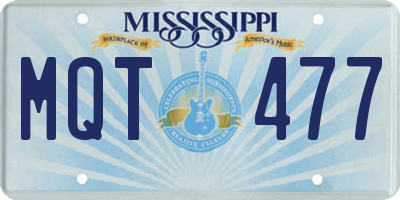 MS license plate MQT477