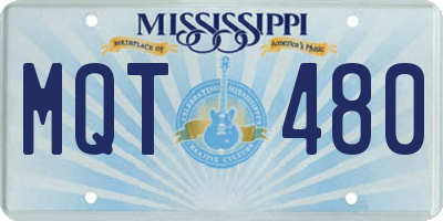 MS license plate MQT480