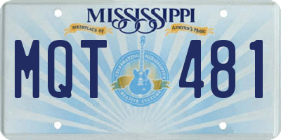 MS license plate MQT481