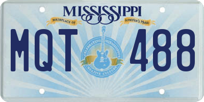MS license plate MQT488